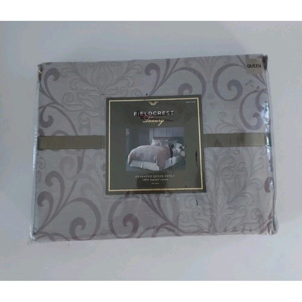 FIELDCREST LUXURY Purple Oversized Queen Duvet 100% Cotton NEW